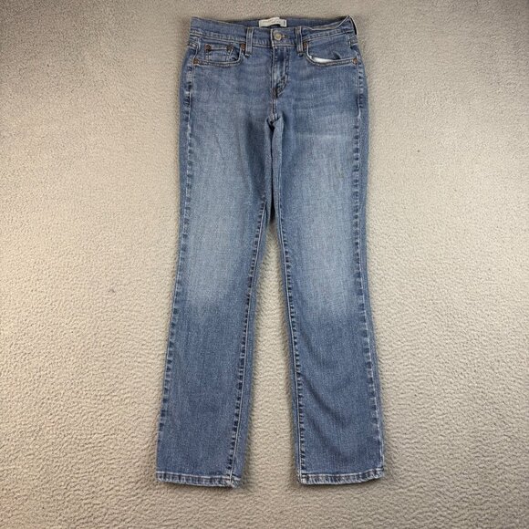 Levis Jeans Womens Size 4M Straight Leg 505 Blue Mid Rise Stretch Denim Pants - Picture 1 of 8